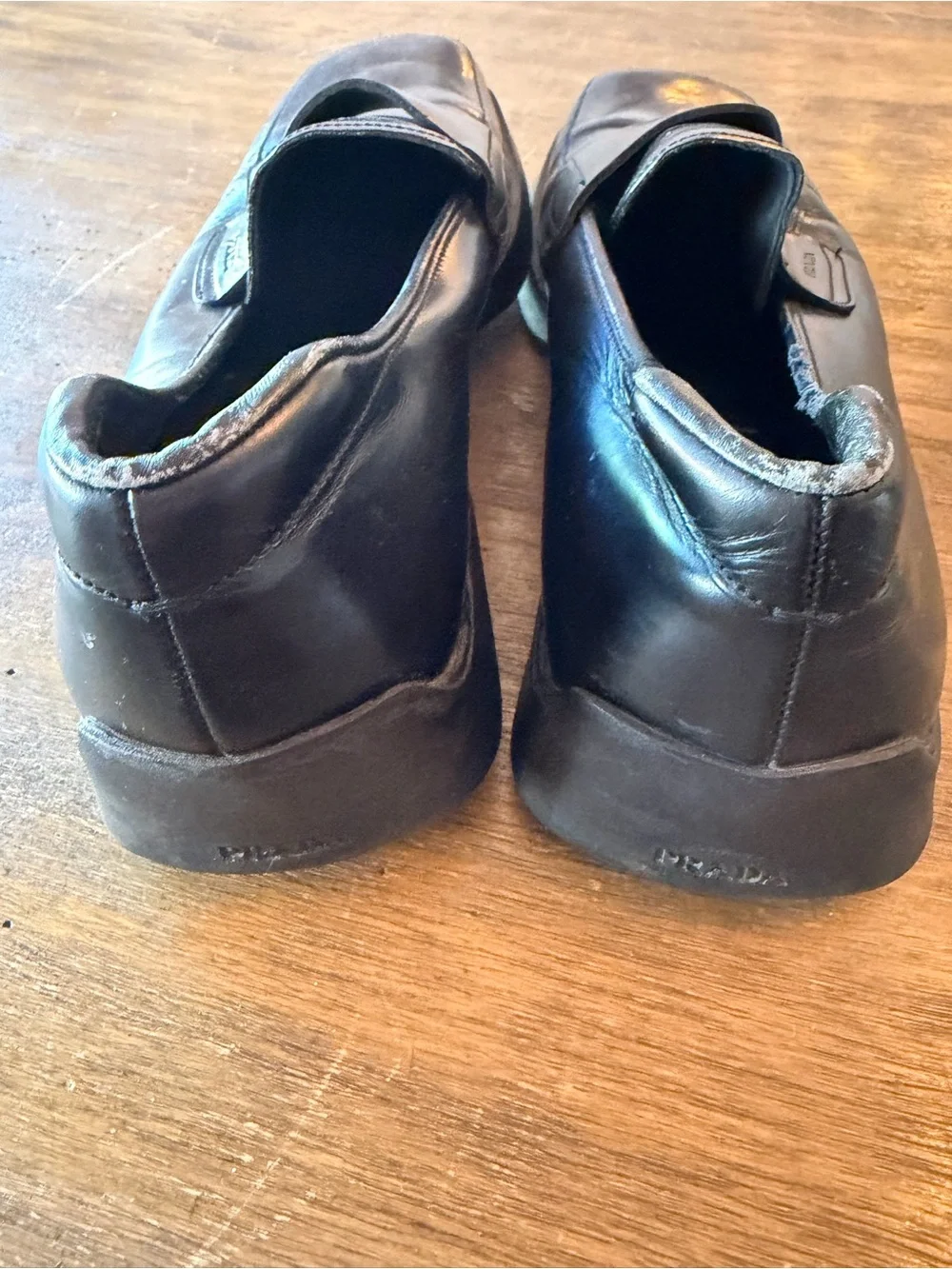 Prada Black Leather Men’s Slip-On Dress Loafers 11